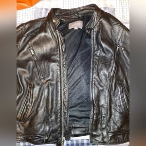Men's Black Wilson Genuine Leather Motorcycle Jacket 2XL